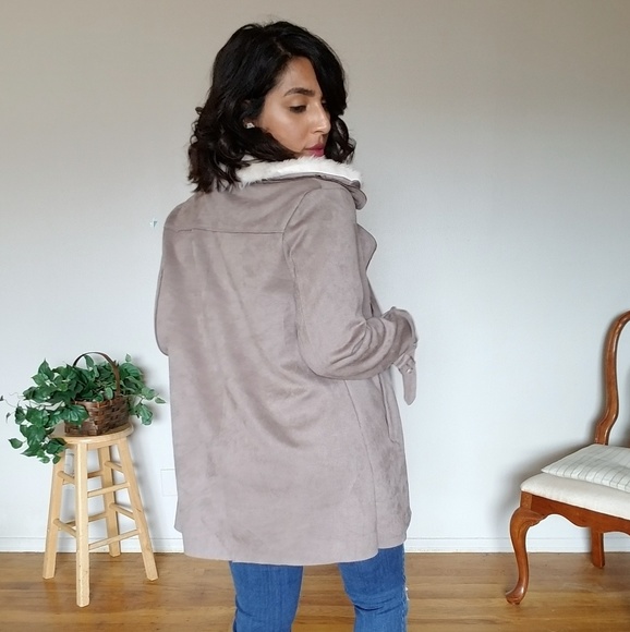 OVERSIZED BOYFRIEND TAUPE JACKET - Picture 9 of 15